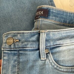 NYDJ Classic Blue Denim Jeans.   Wide leg.   No tags but never worn.